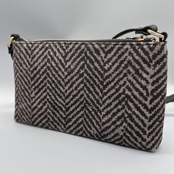 Spartina 449 Lorelei Ava Phone Crossbody Linen Herringbone and Leather - Picture 7 of 12